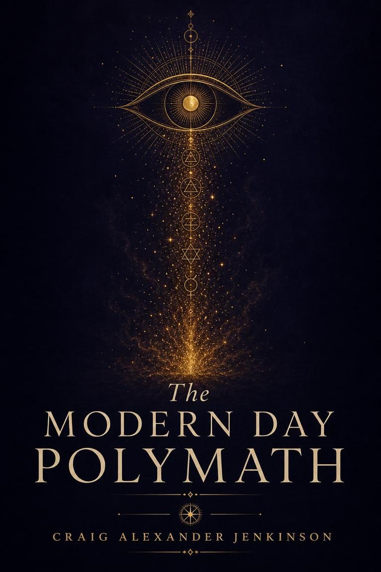The Modern Day Polymath book cover: a column of embers rising to an opened eye